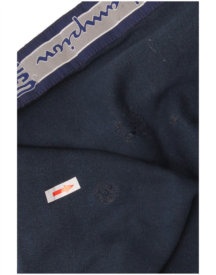 CHAMPION Mens Graphic Tracksuit Trousers Medium  Navy Blue Cotton