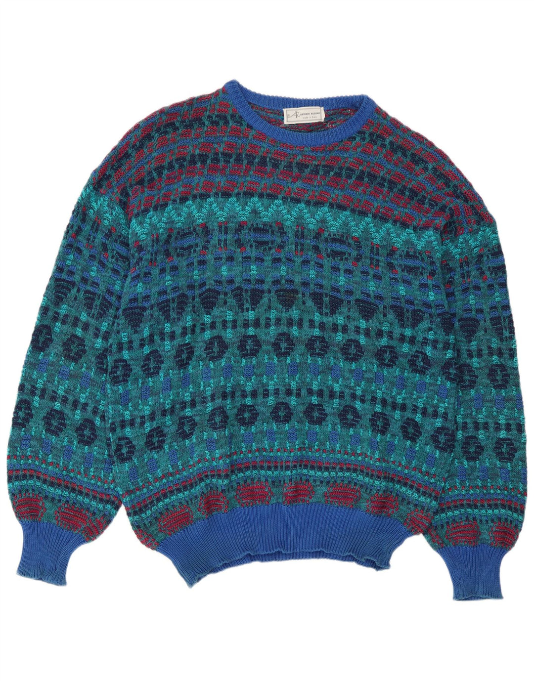 Maglione da uomo con scollo a barchetta Rantonio Rubino IT 54 XL multicolore