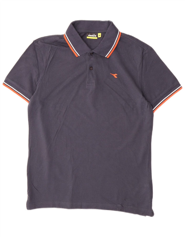 Diadora Mens Polo Shirt Medium Navy Blue Cotton