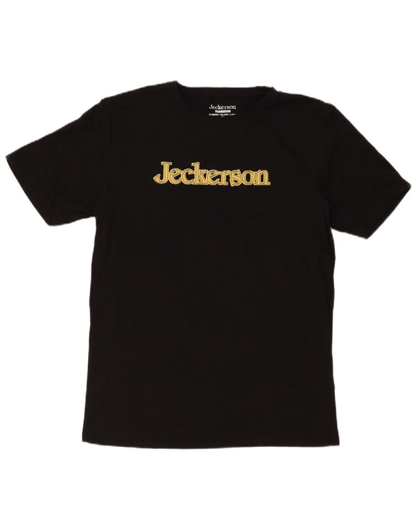 Jeckerson Mens Graphic T-Shirt Top Large Black Cotton