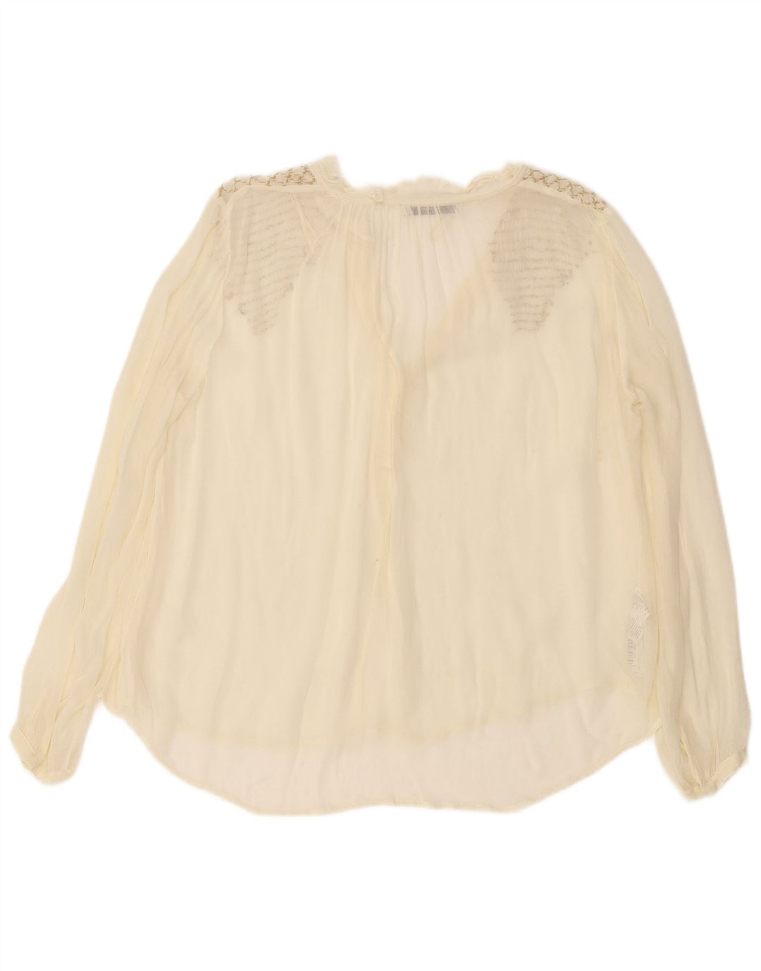 Mango Chemisier transparent pour femme UK 12 Medium Off White Viscose