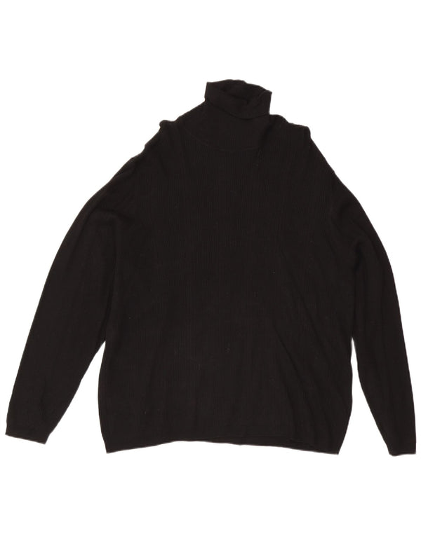Marks & Spencer Damen-Pullover mit Rollkragen, UK 22 3XL, schwarze Viskose