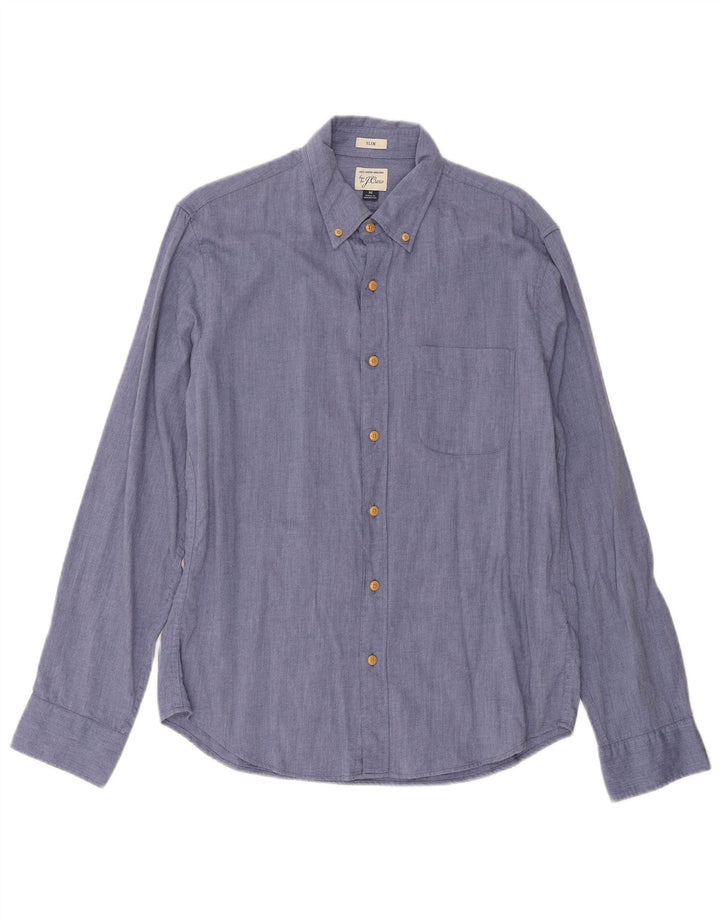 J. CREW Mens Slim Fit Shirt Medium Blue Cotton