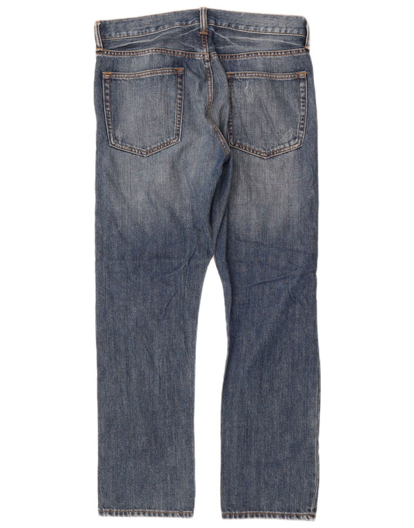 Мужские стандартные потертые зауженные джинсы Gap W32 L30, синий хлопок