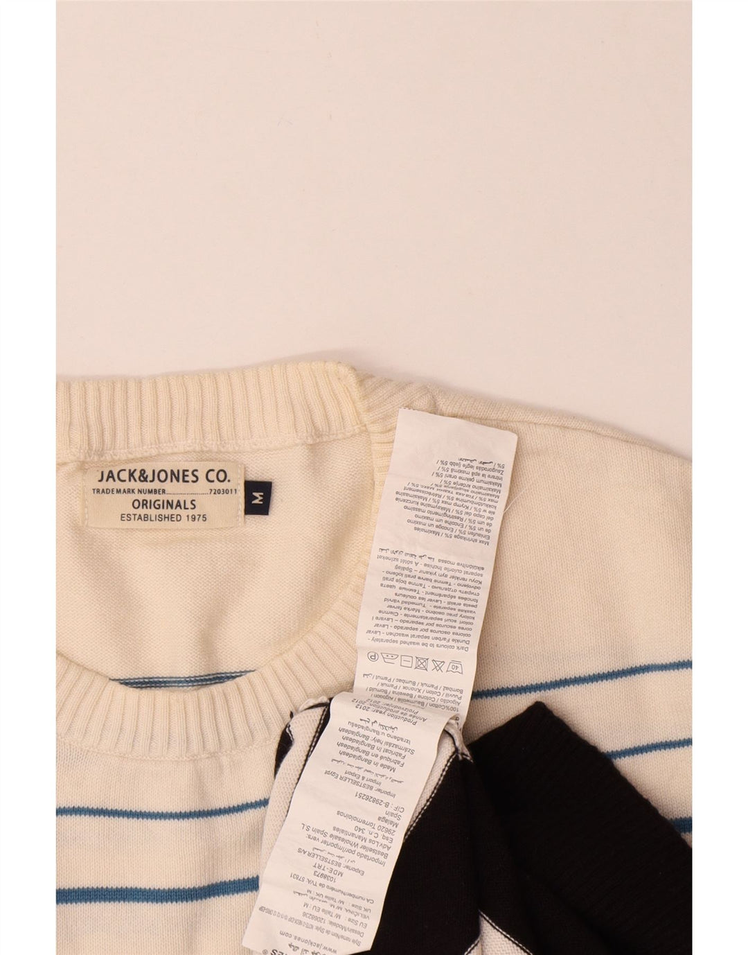 Jack & Jones Herre sweater med rund hals, medium sort Colourblock Bomuld