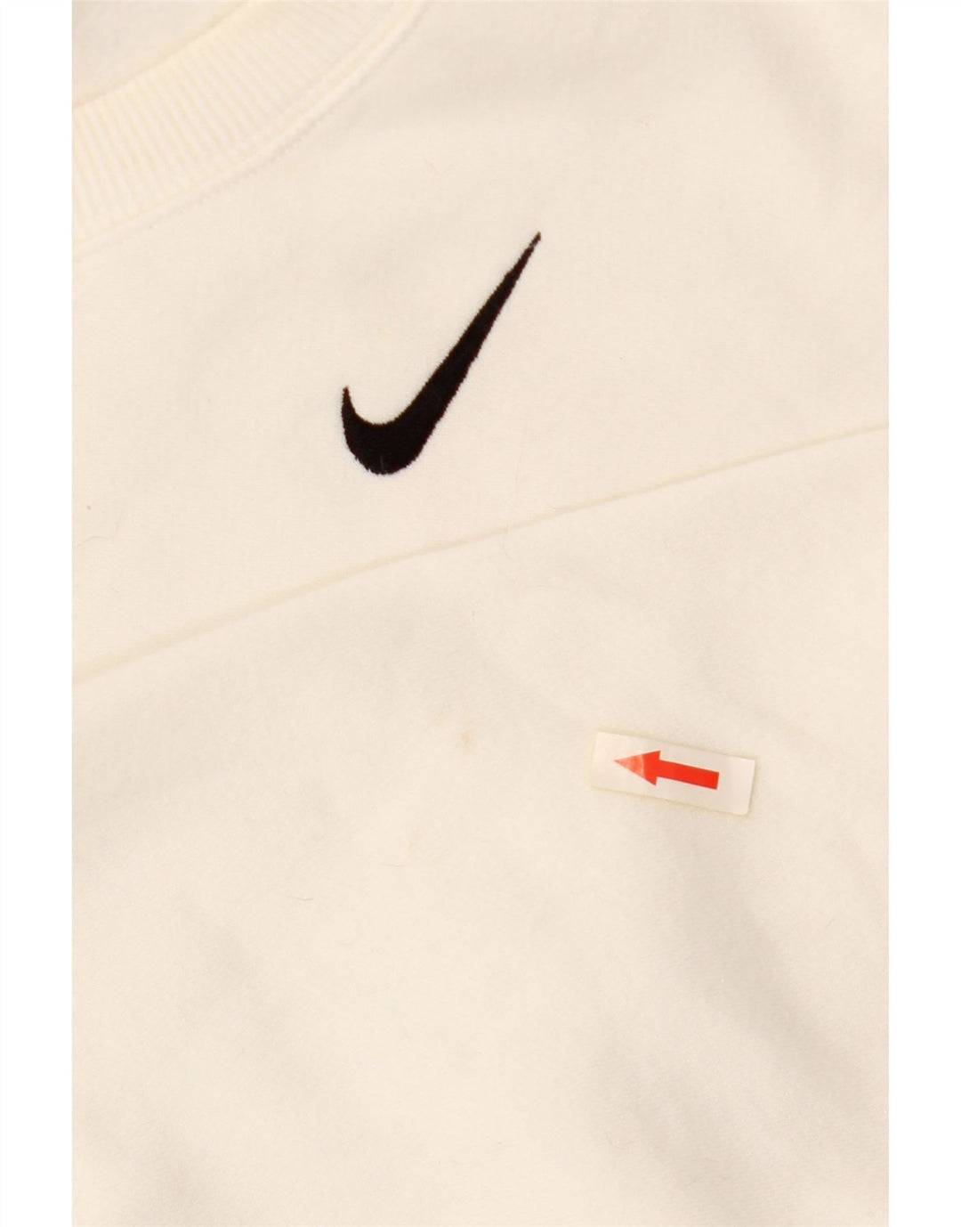 NIKE Womens Crop Oversized Sweatshirt Pullover UK 14 Mittelweiße Baumwolle