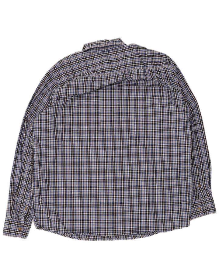 Camisa masculina Wrangler grande algodão xadrez azul