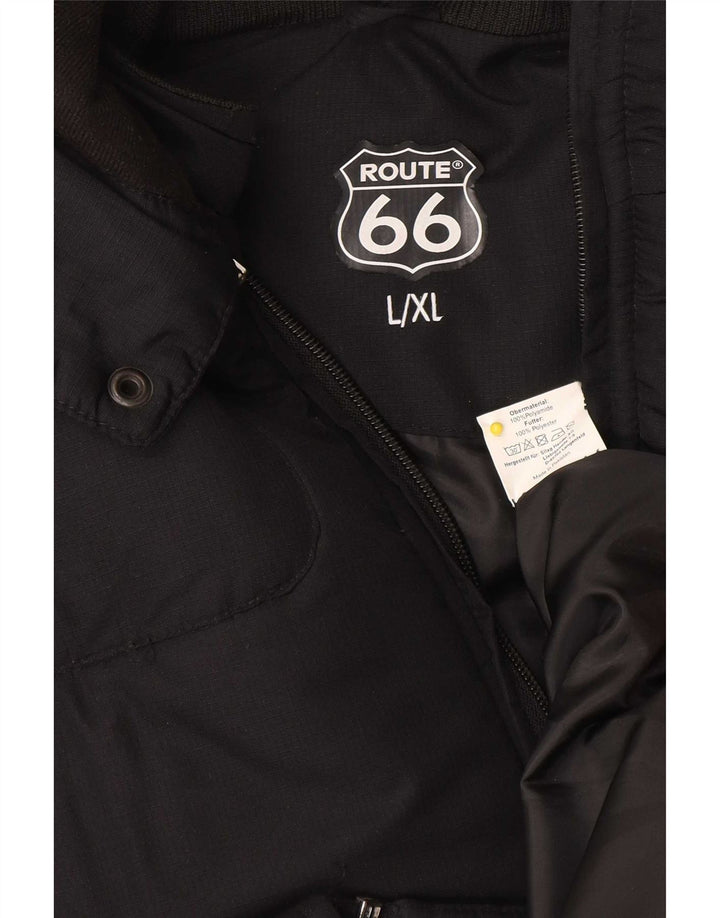 Giacca imbottita con cappuccio da uomo Route 66 UK 40 Large Nera in poliammide