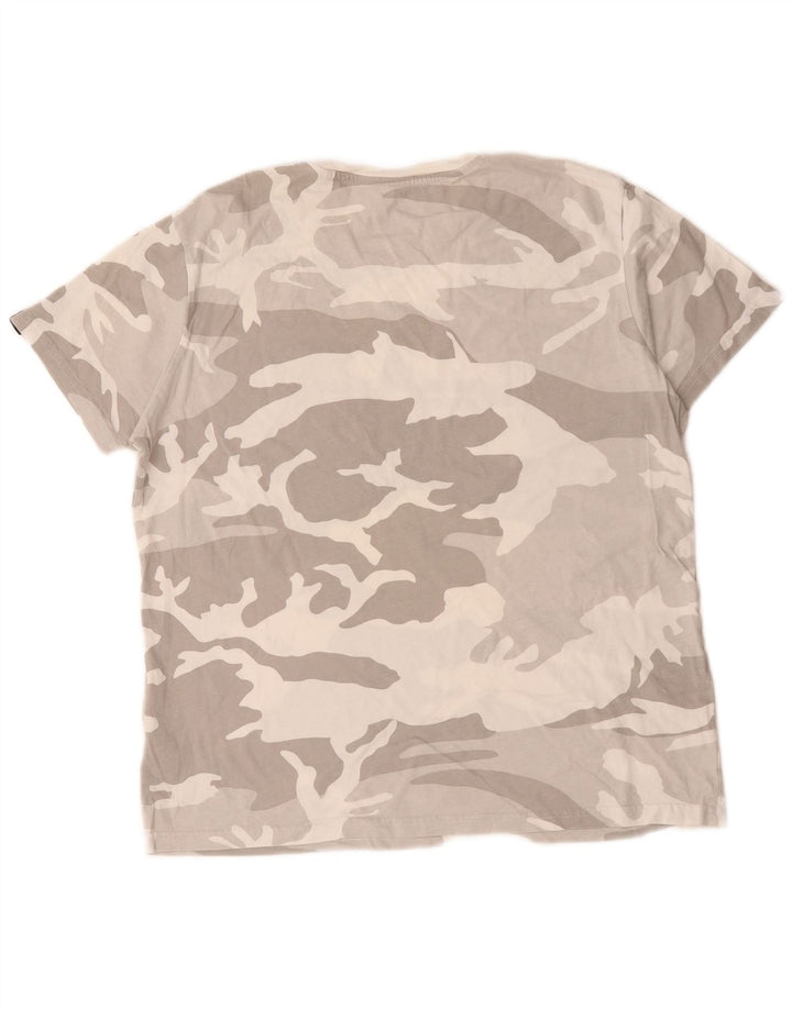 Alpha Industries Mens Graphic T-Shirt Top Medium Grey Camouflage Cotton