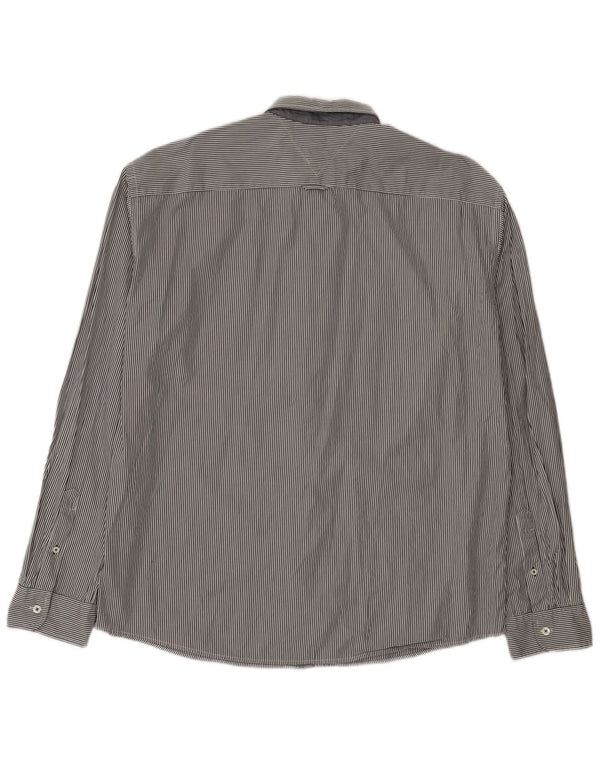 Tommy Hilfiger Herre Vintage Fit skjorte 2XL marineblå nålestribet bomuld