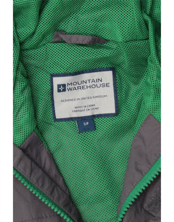 MOUNTAIN WAREHOUSE Mens Hooded Rain Jacket UK 36 Small Grey Polyester