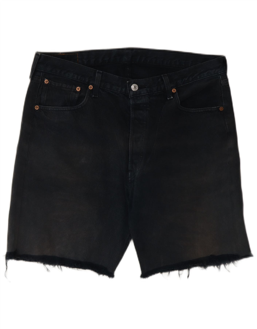 LEVI'S Pantaloncini di jeans 501 da uomo W34 Large Blu Navy Cotone