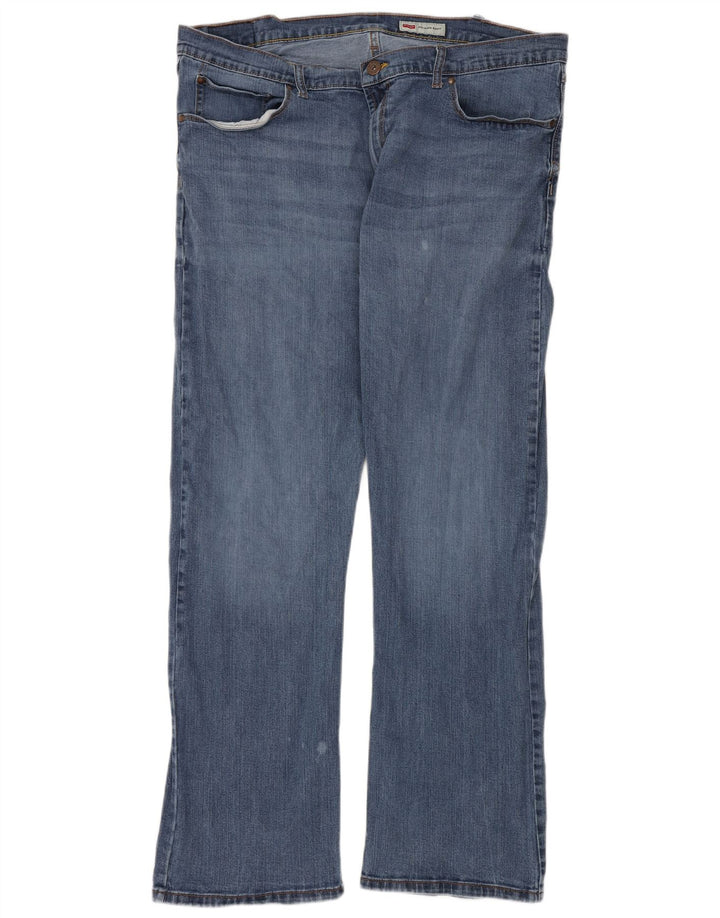 Wrangler Mens Relaxed Fit Bootcut Jeans W40 L32 Blue Cotton