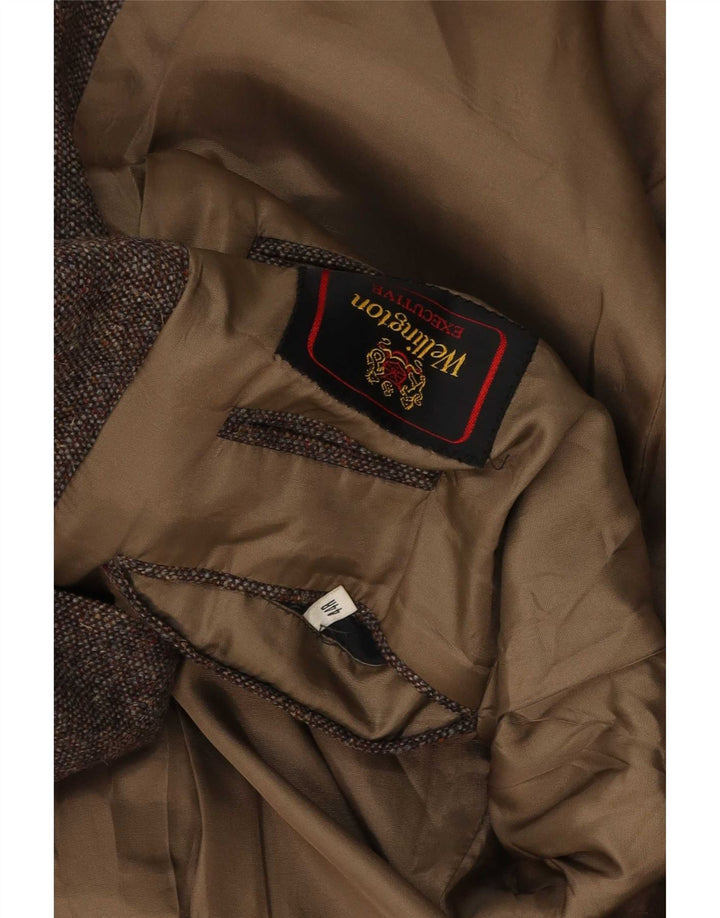 Wellington Chaqueta tipo blazer de 2 botones para hombre UK 44 2XL Lana virgen marrón