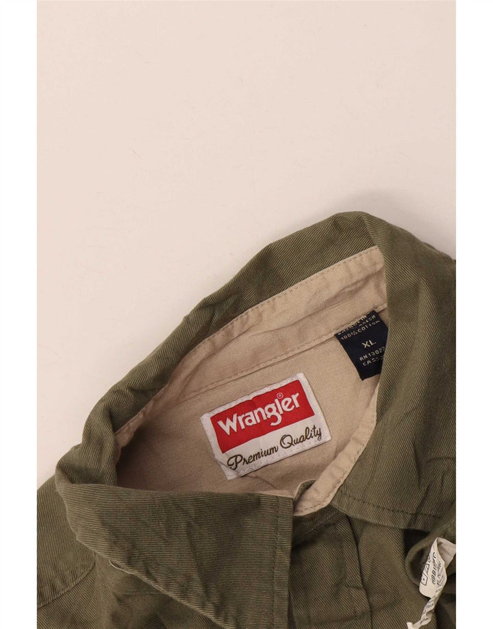 Wrangler Mens Shirt XL Khaki Cotton