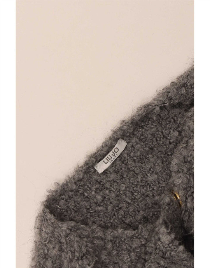 Liu Jo Womens Knit Overcoat UK 8 Small Grey