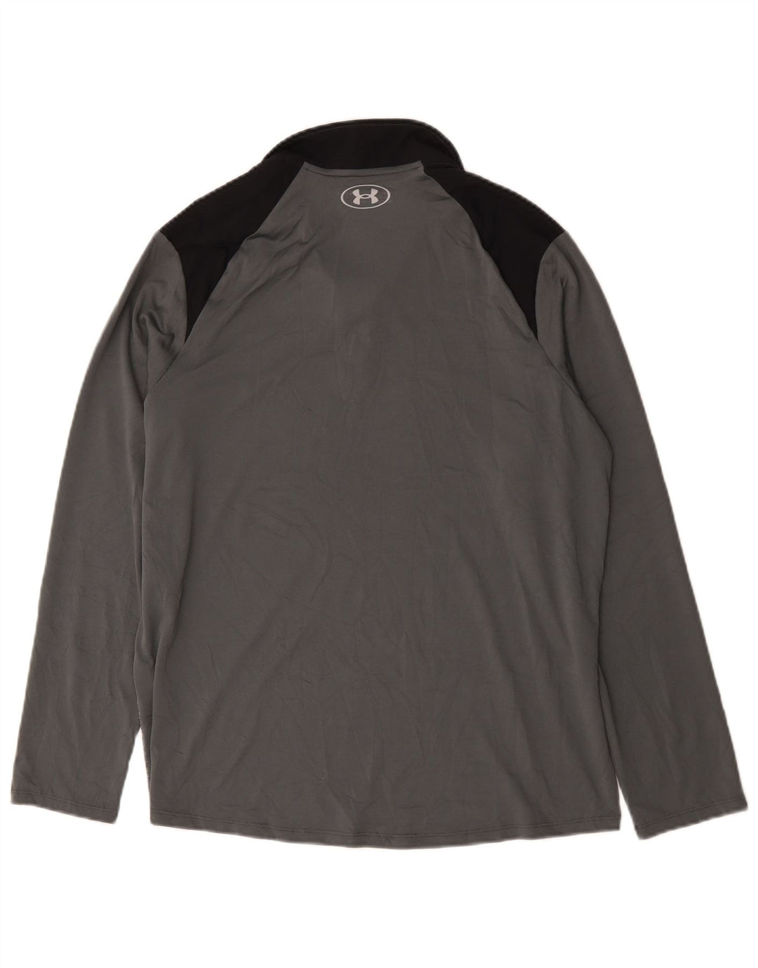 Under Armour Mens Zip Neck Pullover Tracksuit Top Large Grey Colourblock
