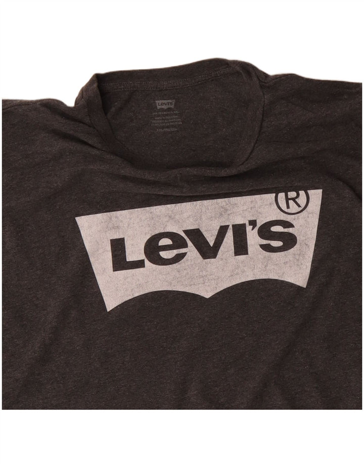 LEVI'S Mens Graphic T-Shirt Top 2XL Grey Cotton