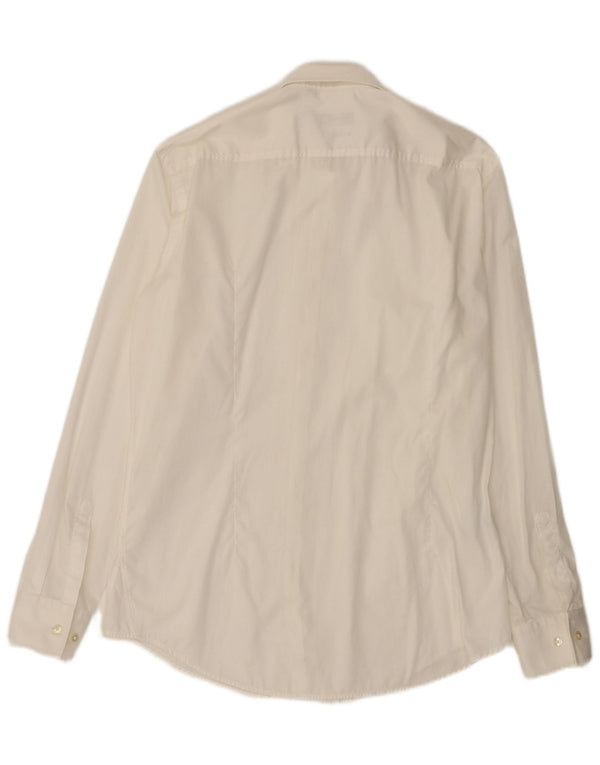 Hugo Boss Mens Slim Fit Shirt Size 41 16 Large White Cotton