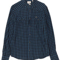 WRANGLER Camicia slim da uomo in flanella di cotone a quadretti blu medio