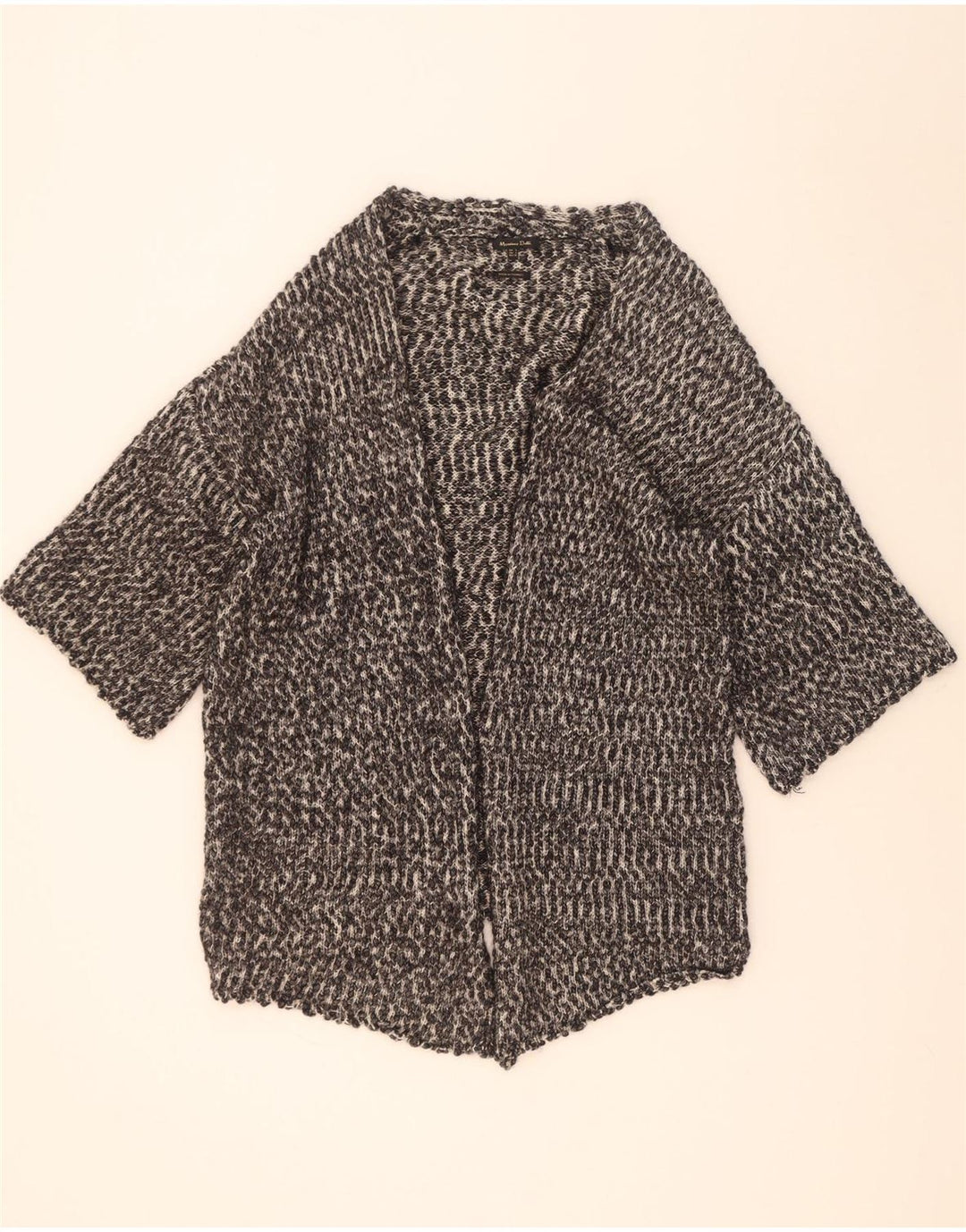 Massimo Dutti Maglione cardigan oversize con maniche a 3/4 da donna UK 10 piccolo grigio