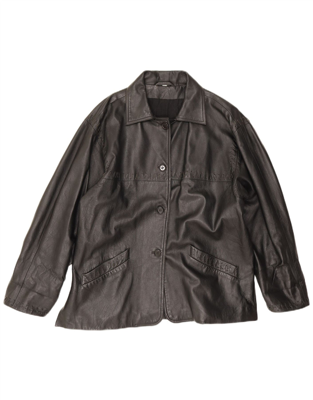 Giacca In Pelle Oversize Donna Conbipel IT 44 Media Pelle Nera