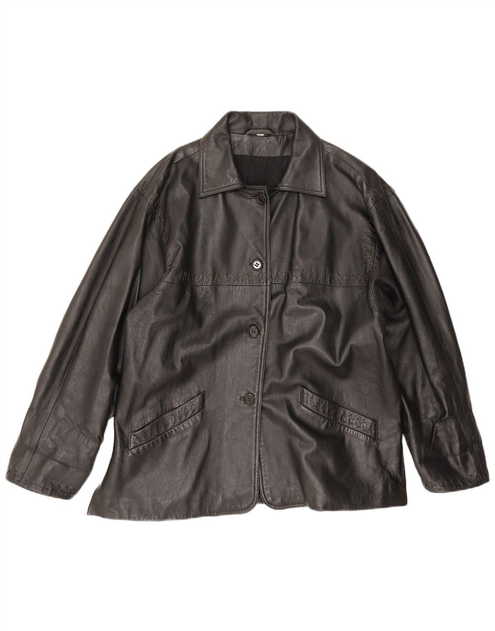 Giacca In Pelle Oversize Donna Conbipel IT 44 Media Pelle Nera