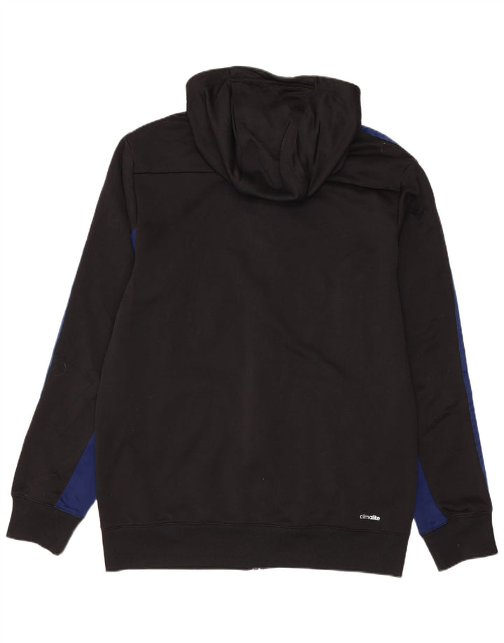 ADIDAS Mens Climalite Zip Hoodie Sweater Medium Black Colourblock