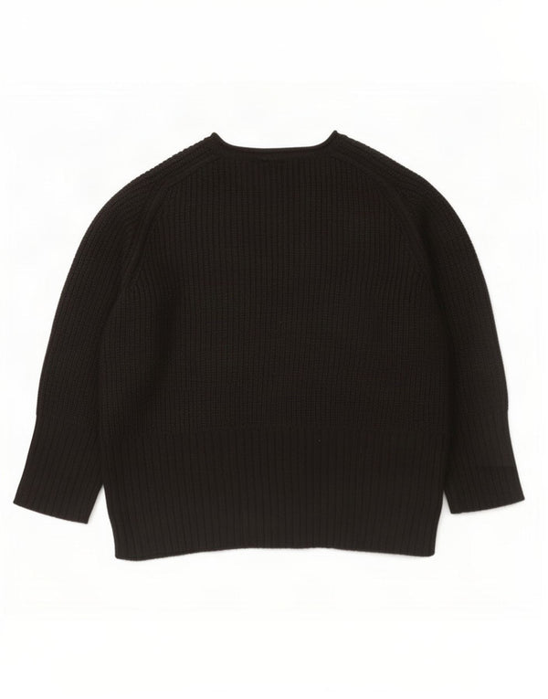 Maglione Zara da donna oversize con scollo a barca UK 10 piccolo acrilico nero