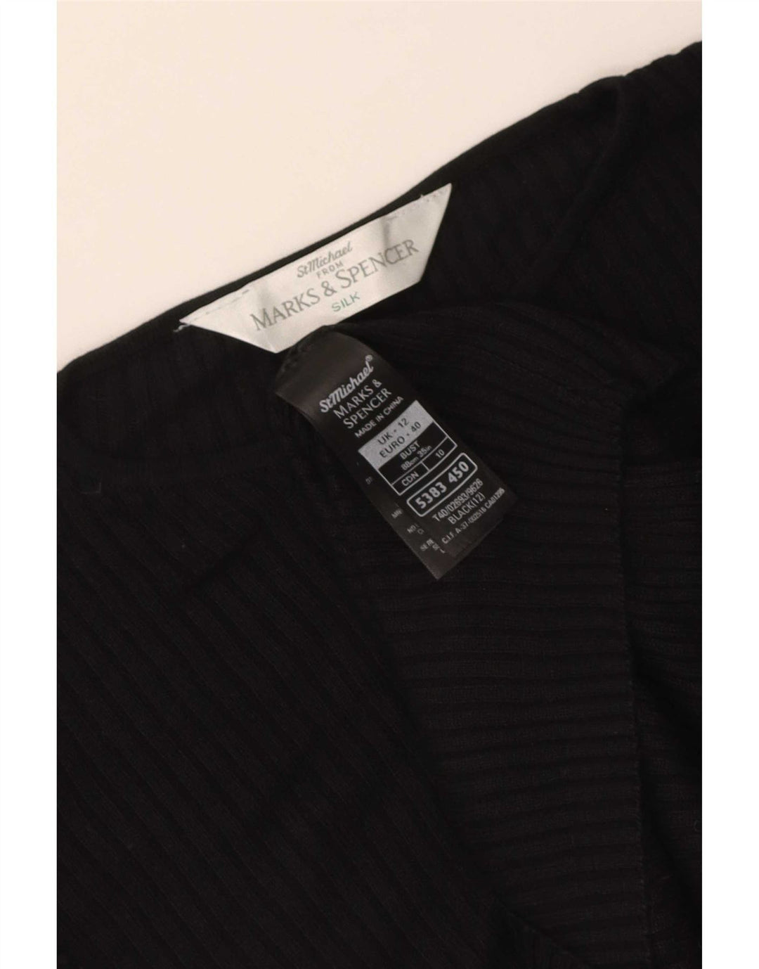 Bluzka damska Marks & Spencer UK 12 Średni czarny jedwab