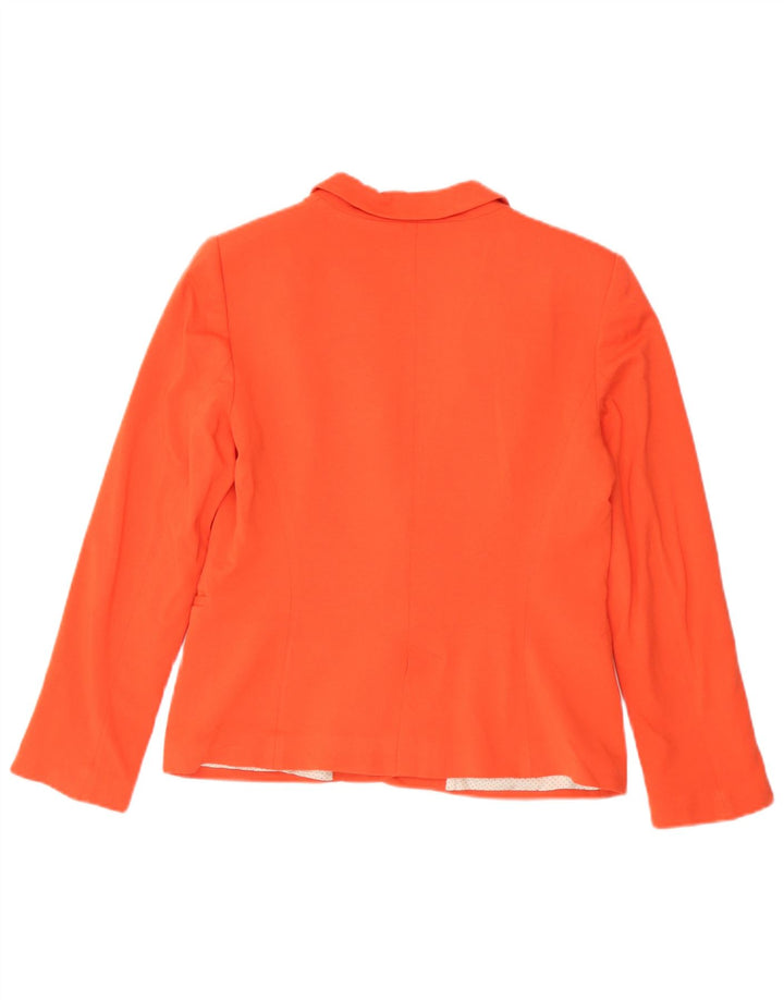 Zara Damen 1-Knopf-Blazerjacke UK 14 Large Orange Viskose