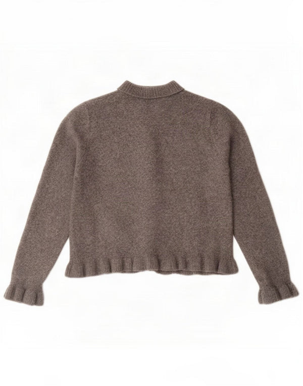 Zara Cardigan Femme Pull UK 14 Gris Moyen Polyester