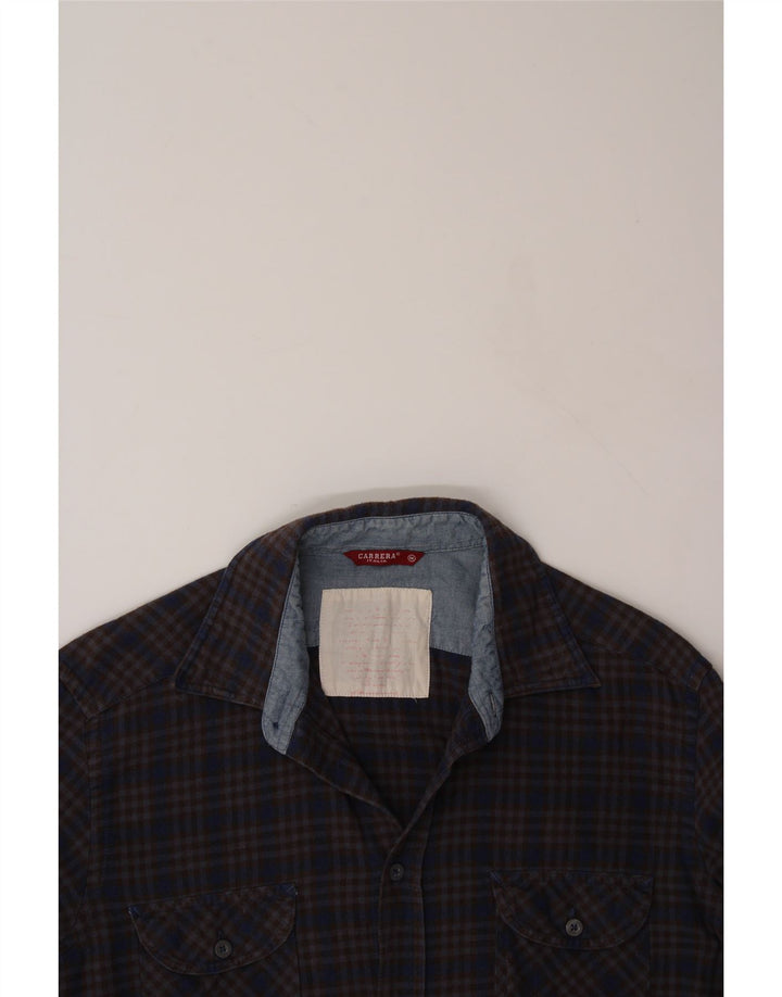 CARRERA Mens Flannel Shirt Medium Navy Blue Check Vintage Carrera and Second-Hand Carrera from Messina Hembry 