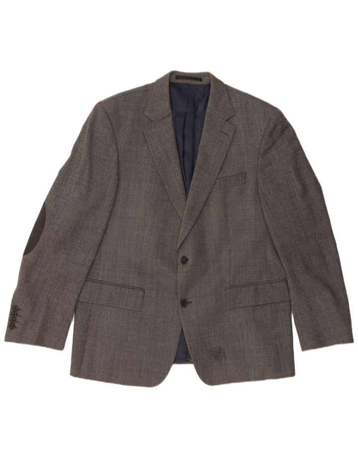 PIERRE CARDIN Herren 2-Knopf-Blazerjacke UK 40 Große graue Schurwolle