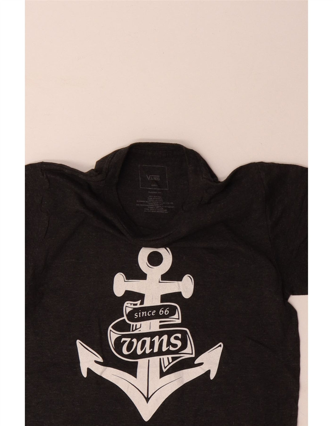 VANS Mens Classic Fit Graphic T-Shirt Top Small Grey Cotton
