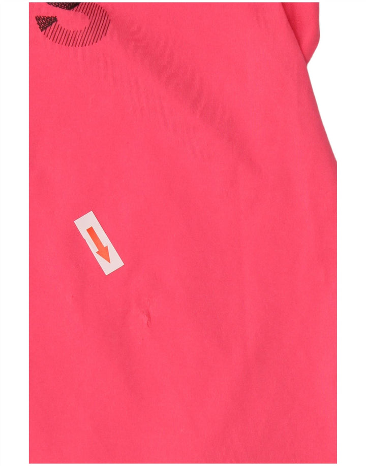 Adidas Womens Graphic T-Shirt Top UK 12/14 Medium Pink Polyester