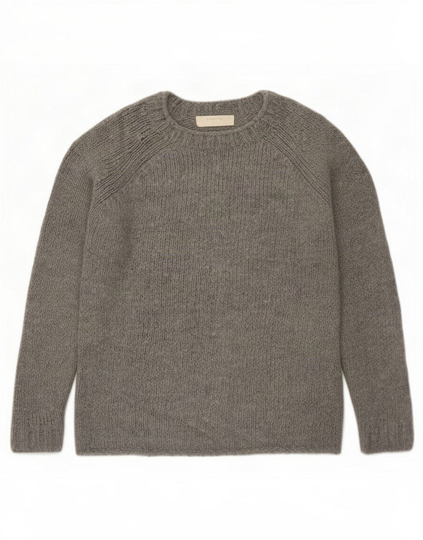 Zara Womens Boat Neck Jumper Sweater UK 14 Medium Grey Acrylic