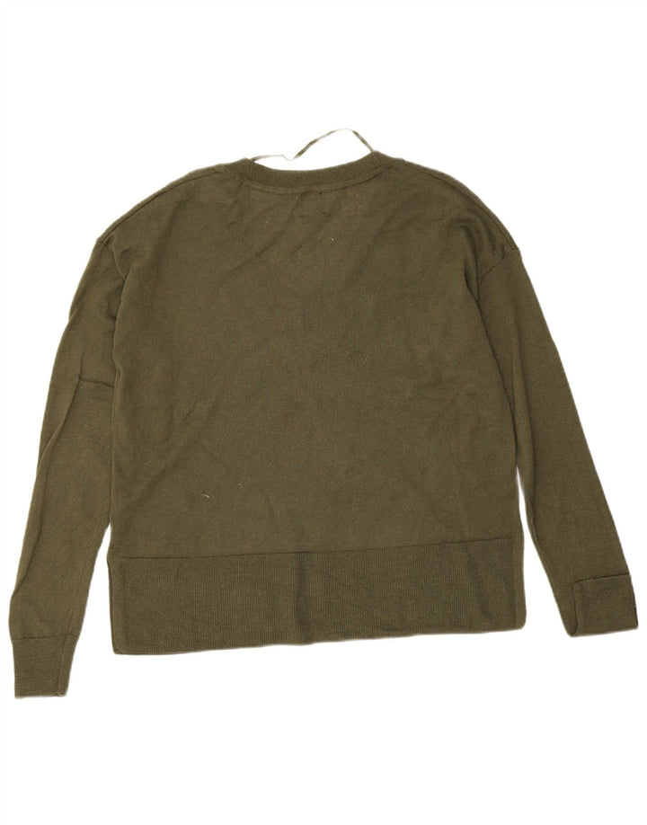 Gap Womens Oversized V-Neck Jumper Sweater UK 10 Small Green