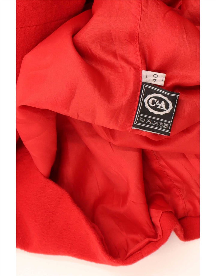 C&A Dame Dobbeltradet Blazer Jakke EU 40 Medium Rød Polyester