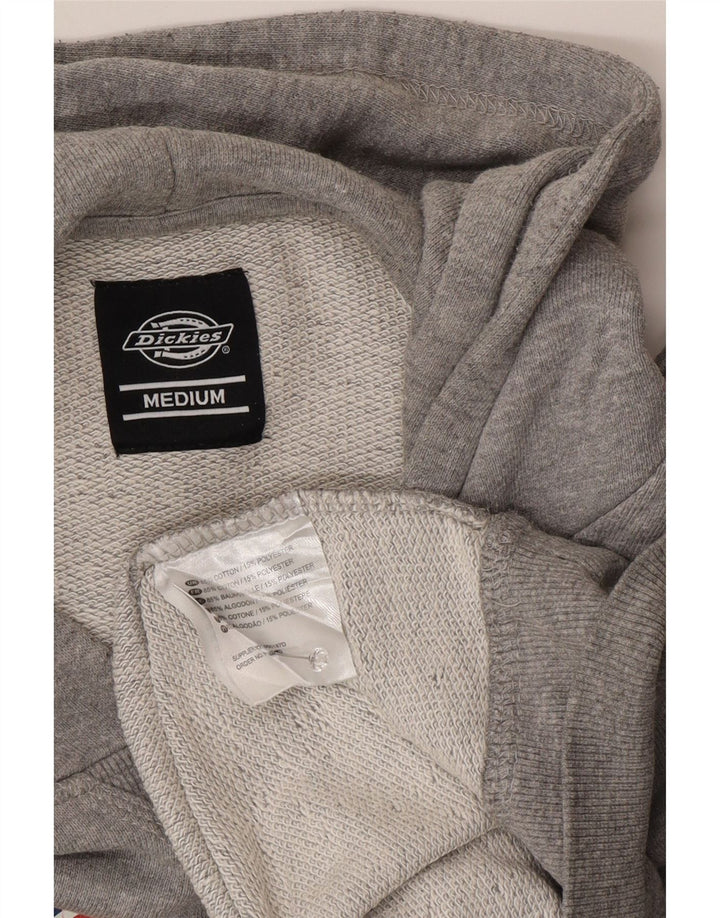 DICKIES Mens Graphic Hoodie Jumper Medium Grey Cotton