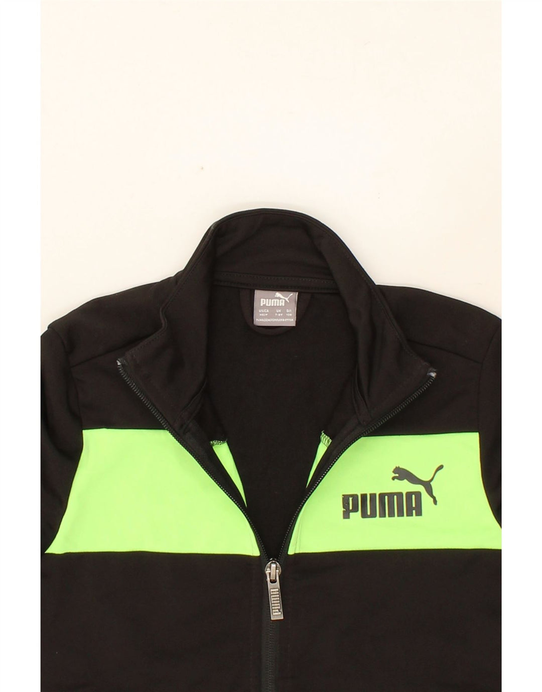 PUMA Boys Tracksuit Top Jacket 7-8 Years Small  Black Colourblock Vintage Puma and Second-Hand Puma from Messina Hembry 