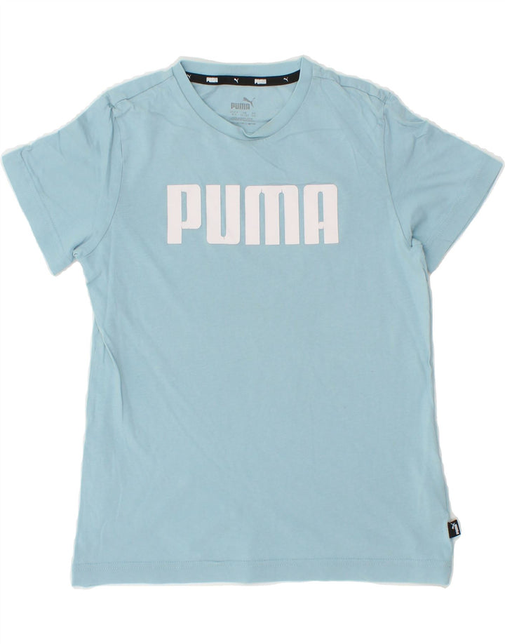 PUMA Boys Graphic T-Shirt Top 11-12 Years Blue Vintage Puma and Second-Hand Puma from Messina Hembry 
