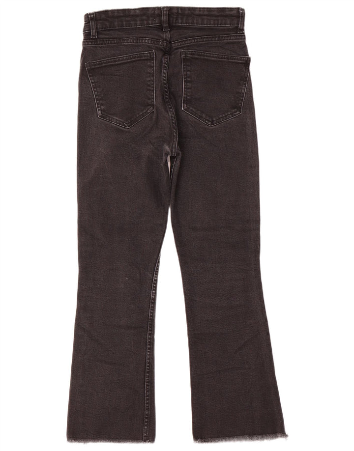 Zara Womens Crop Bootcut Jeans EU 38 Small W28 L25 Black