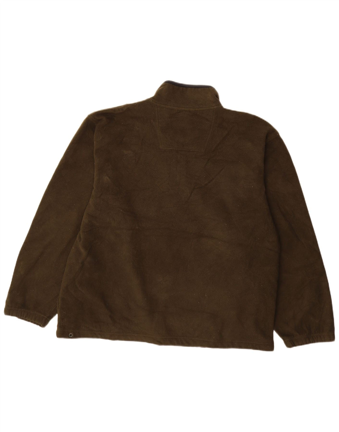 IZOD Mens Zip Neck Fleece Jumper XL Khaki Polyester