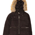 Topshop Damen-Kapuzen-Übergröße, wattierte Jacke, UK 4, XS, Schwarz, Polyester