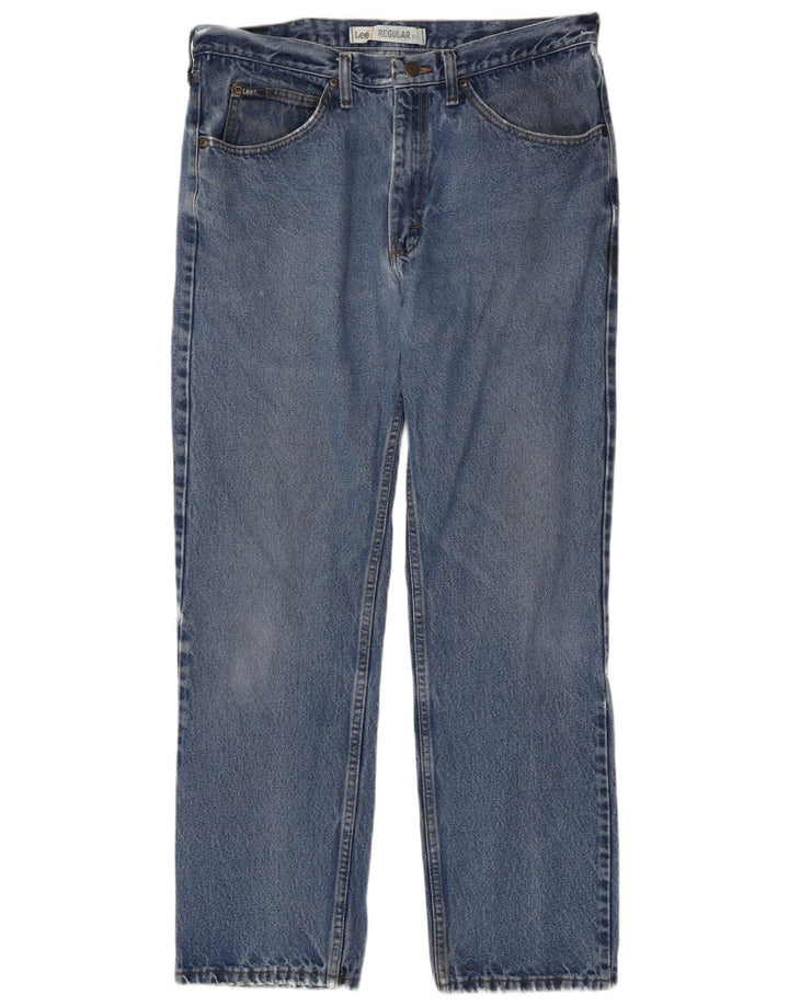 Lee Mens Regular Fit Straight Jeans W36 L32 Blue Cotton