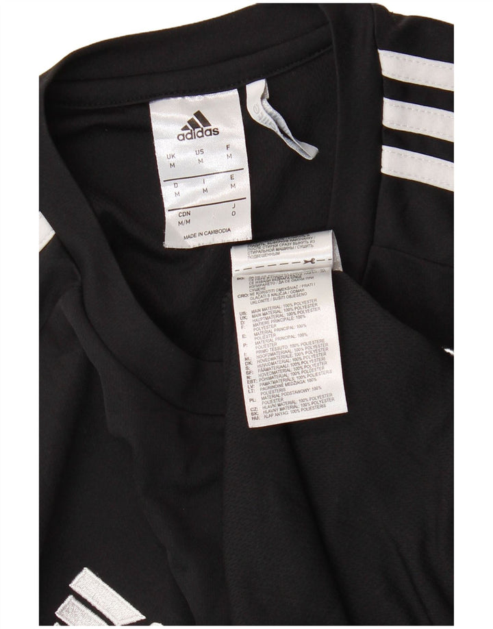 ADIDAS Herre Climalite T-Shirt Top Medium Sort Colourblock Polyester