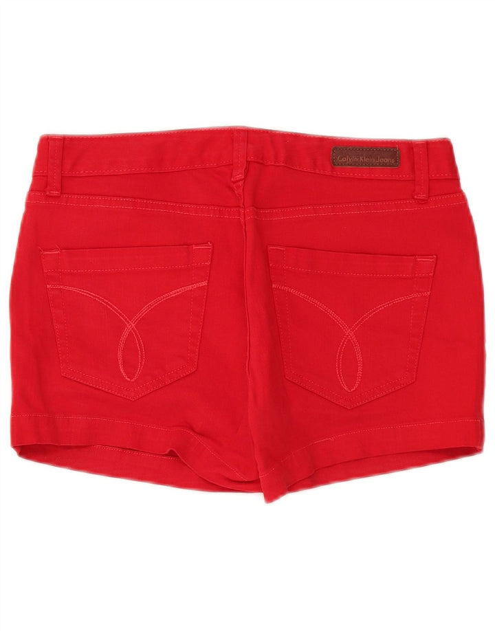 Calvin Klein Womens Denim Shorts W26 Small Red Cotton
