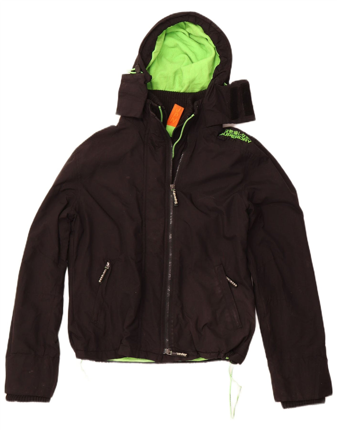 SUPERDRY Womens The Windcheater Windbreaker Jacket UK 16 Large Black