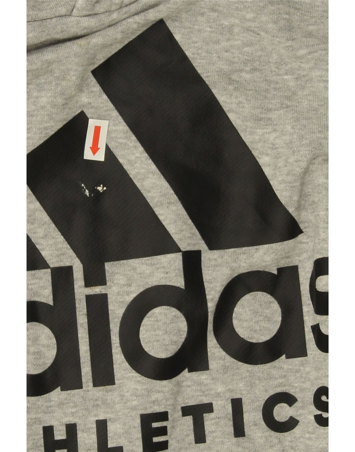ADIDAS Mens Graphic Hoodie Jumper Small Grey Vintage Adidas and Second-Hand Adidas from Messina Hembry 